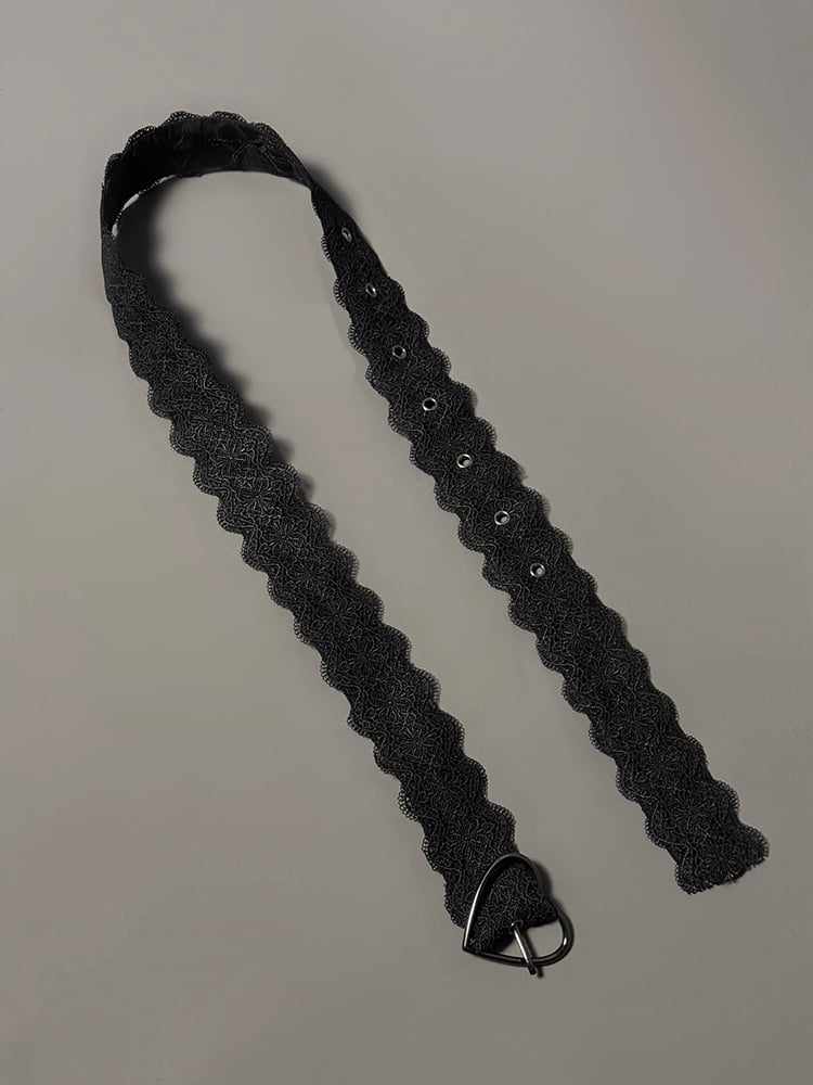 Herz Schwarzer Gürtel Weiße Schnalle / Rot