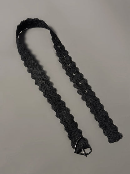 Herz Schwarzer Gürtel Weiße Schnalle / Rot