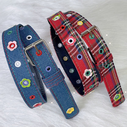 Belt Red/Blue Waist Floral Y2K