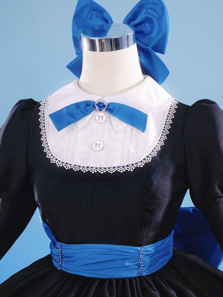 Höschen und Strumpf mit Strumpfhalter – Anarchy Schwarzes Kleid im Lolita-Stil, Cosplay-Kostüm