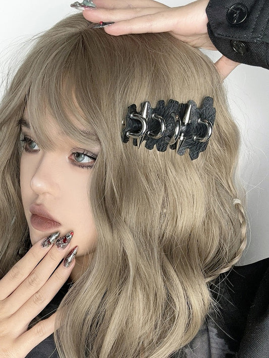 Punk Black PU Hairclip