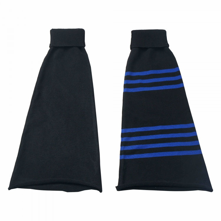 Jambières en tricot asymétriques noires et bleues