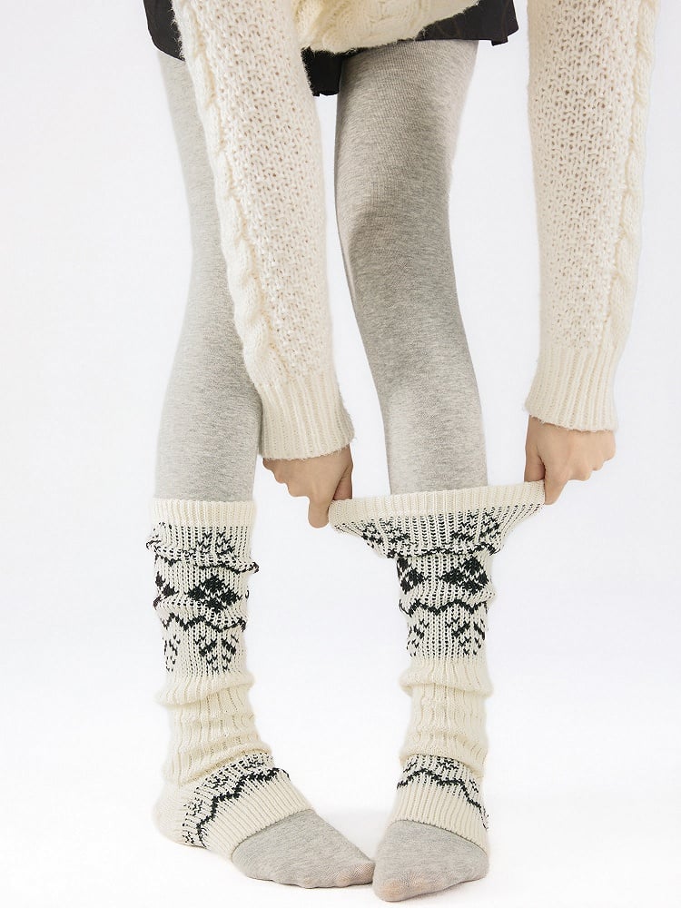Jambières cache-pieds Fair Knit à 4 couleurs, style Île