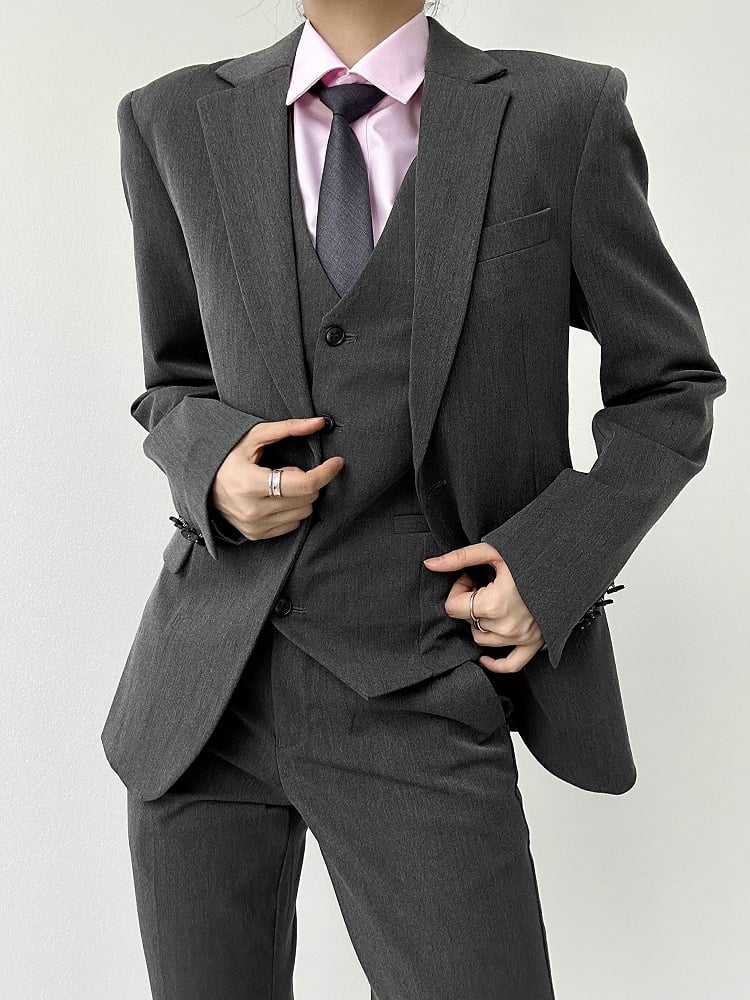 with Gray Ouji Shoulder Back Lolita Slit Blazer Pads Unisex