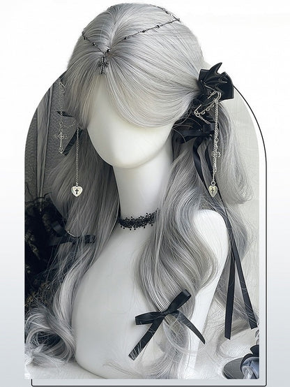 ウェーブバングス グレーシルバー 65cm 長さカーテンウィッグ