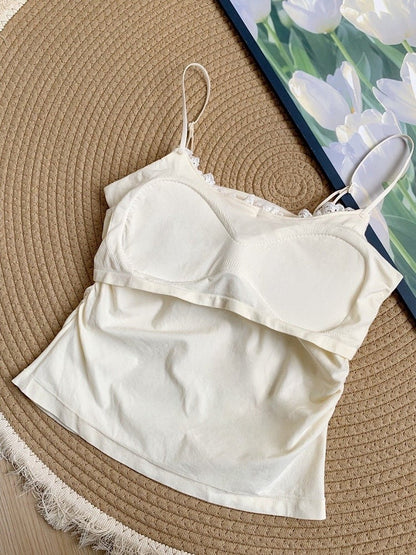 快適なアプリコットカップアンダーワイヤーキャミトップサマー