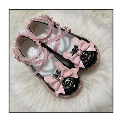 Pudding Bear Lolita Cream Sole Round Toe Flat Shoes – Cute JK Style | ShiGuangAiSiTu