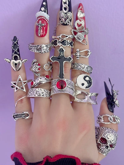 Y2K シルバーリングセット グラマラス 16