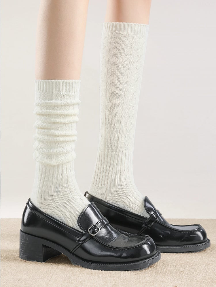 Colors) Socks (4 Calf Textured Knit