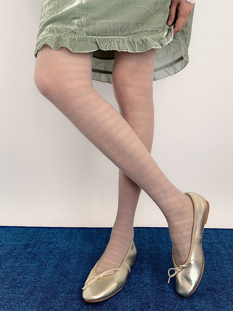 Lace Sheer Knit Textured Pantyhose