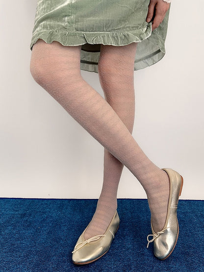 Lace Sheer Knit Textured Pantyhose