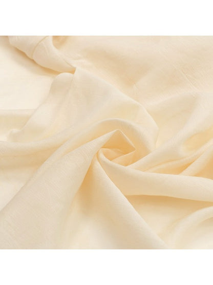 Hanfu-Inspired Beige Floral Embroidered Long-Sleeve Top with Lace - Yimu Walnut