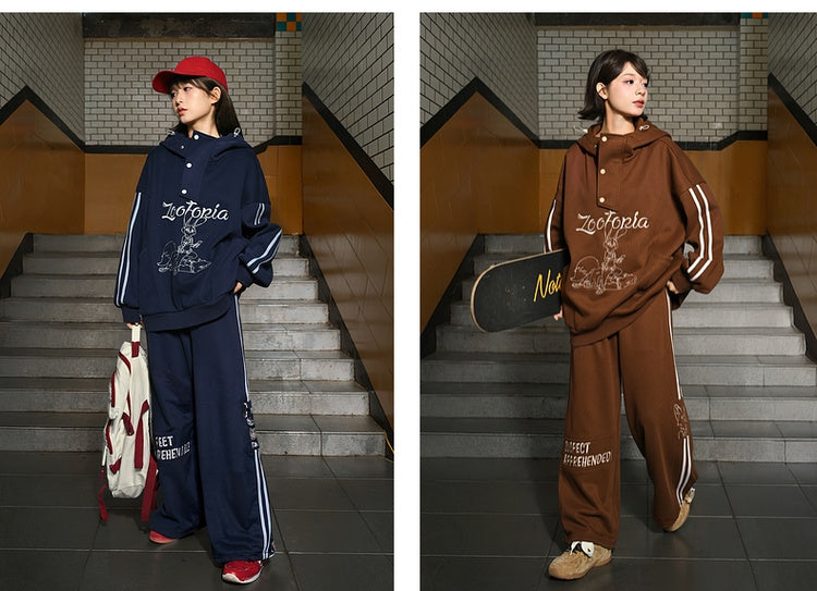 Zootopia Judy und Nick Grafik Braun Hoodie