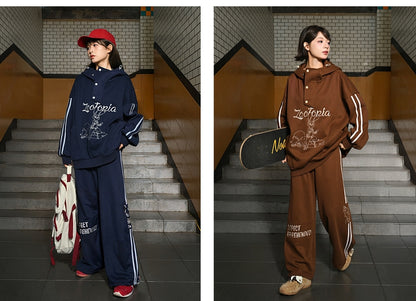 Zootopia Judy und Nick Grafik Braun Hoodie