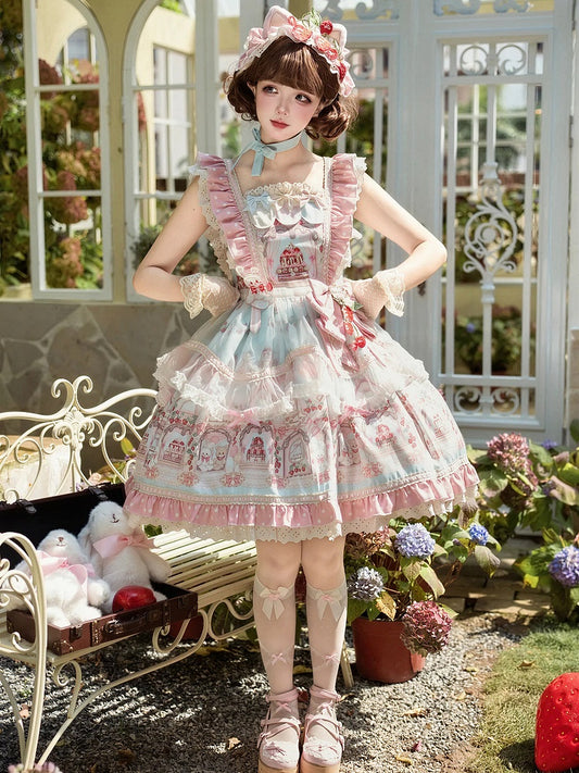 White Ruffle Edging Lolita Sheer Apron - Jelly Girl