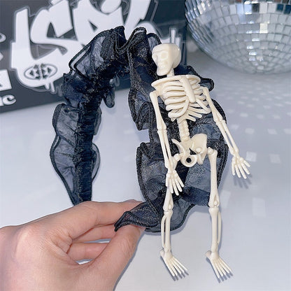 ホワイト/ブラック ハロウィン スケルトン レーストリム KC