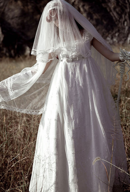 White Shiro Cathedral Empire Waist Dress Gothic Lolita JSK