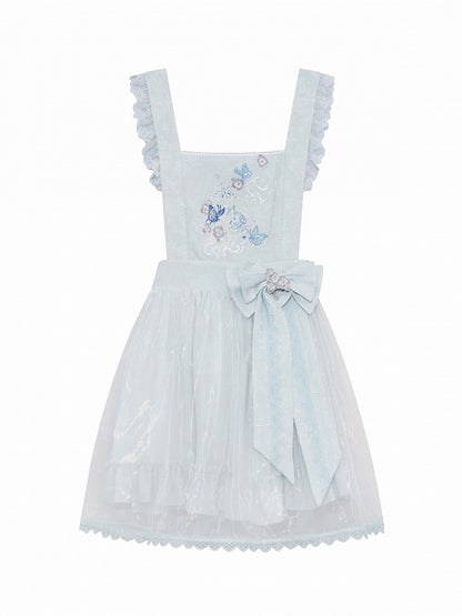 Light Blue Floral Embroidery Overlay - ZhiXiYue