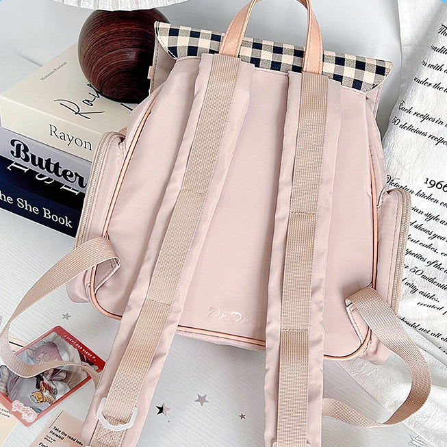 Khaki Detachable Backpack Ita Ear Card Charm Bunny With Holder