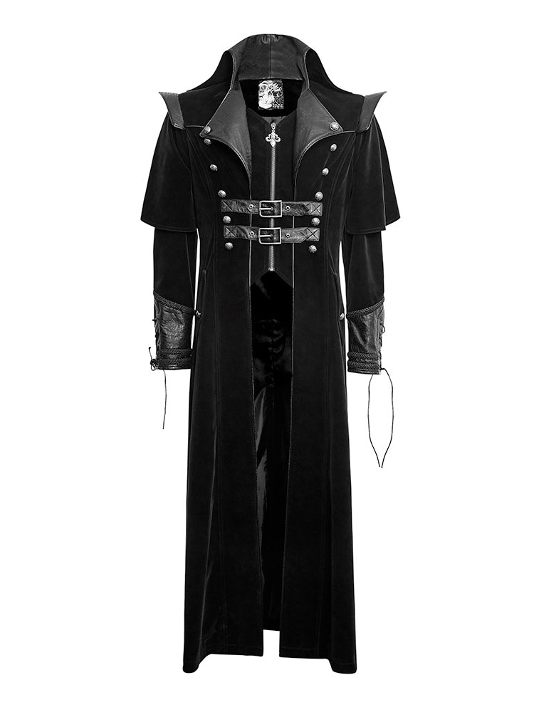 Long Coat Black Cool Men's Gothic Cloak