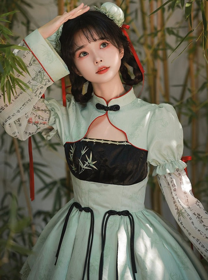 Print Big + Dress Apron Bow Short China