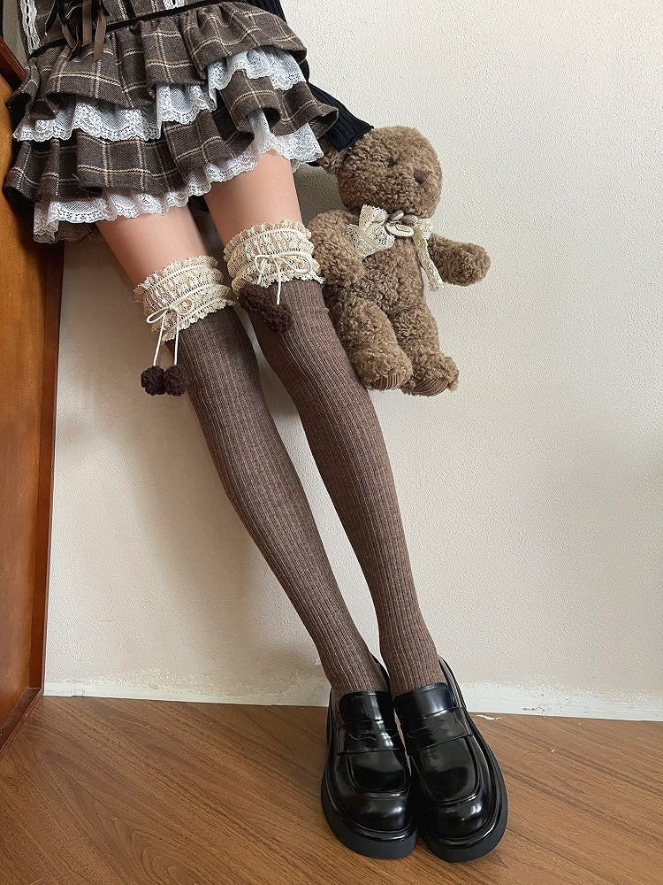 Pom-Pom Colors Lace 5 Decorations Trim Stockings with