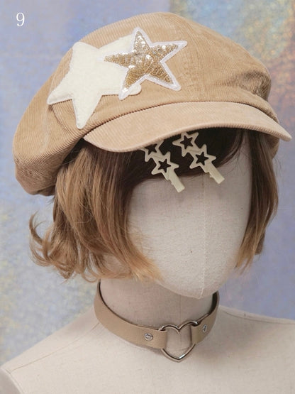 Hat Options Applique Beret Button/Star/Dog 10