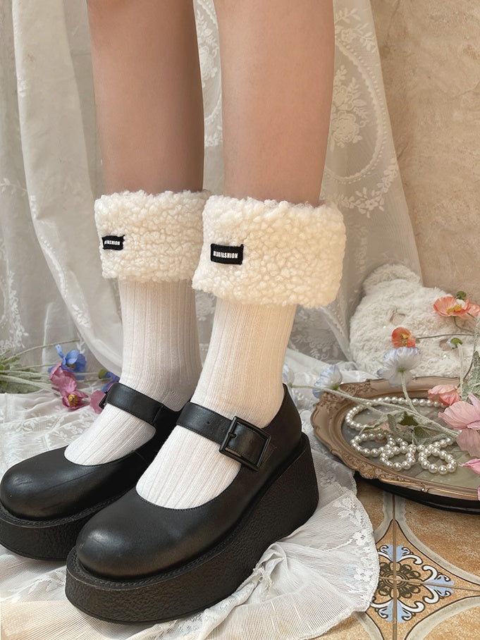 Sweet Plush Cuff Calf Socks