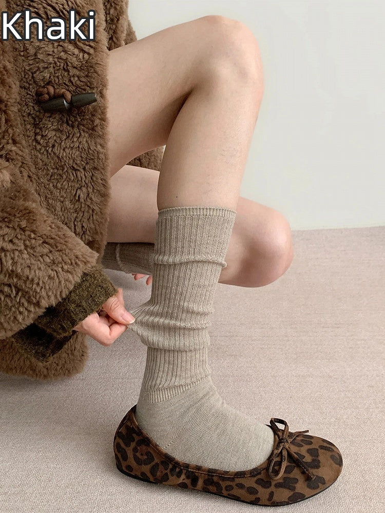 Ribbed (8 Socks Calf Colors) Knit Slouchy