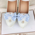 Lace Heart Satin Pearl (Pair) Shoe Clips