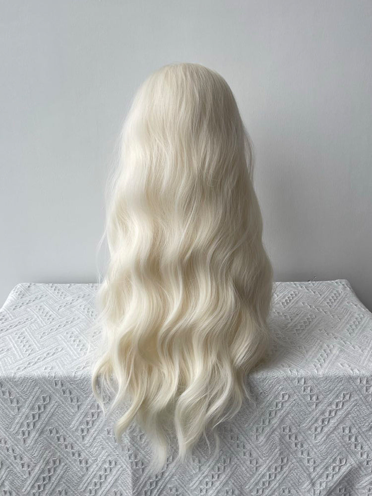 Wig Curtain White 65CM Wavy Bangs Creamy with