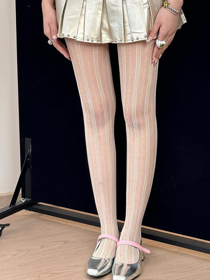 Pattern Y2K Color Floral Options Tights 6 Details Striped