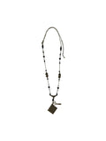 Bronze Vintage Book and Scissors Pendant Necklace