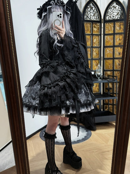 Bell Sleeves Bolero Lolita Layered Black Gothic