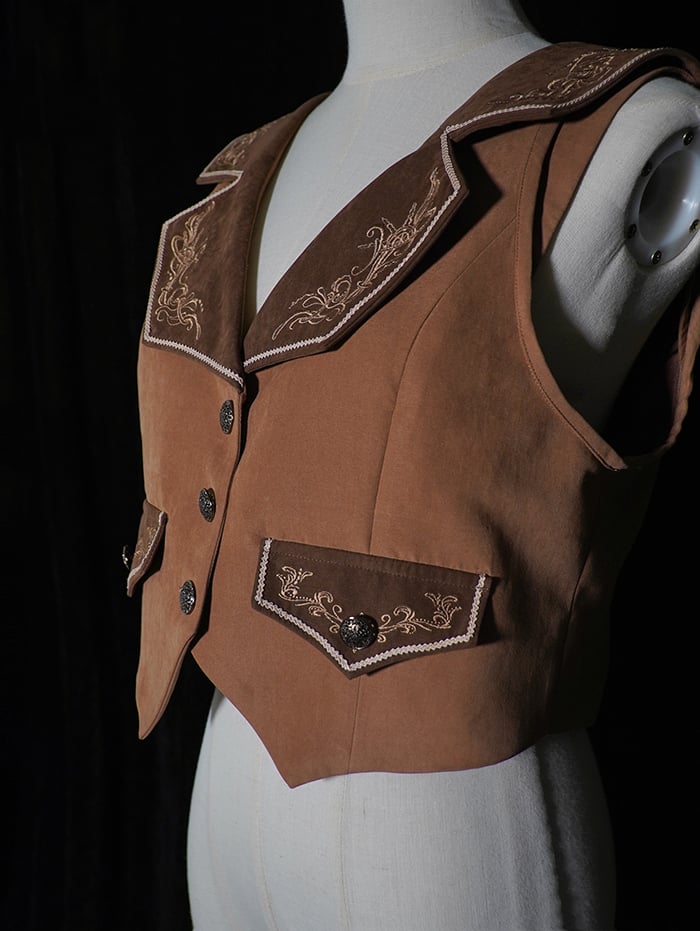 Coffee Ouji Vibes Lolita Waistcoat Delicate Embroidery Pirate