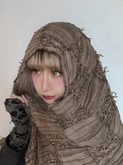 Grauer Ödland-Punk-Distressed-Schal