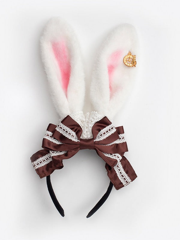 Alice in Wonderland Rabbit Ear KC and Necklace - Sheep Puff Atelier