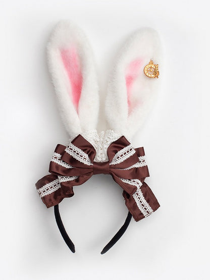 Alice in Wonderland Rabbit Ear KC and Necklace - Sheep Puff Atelier