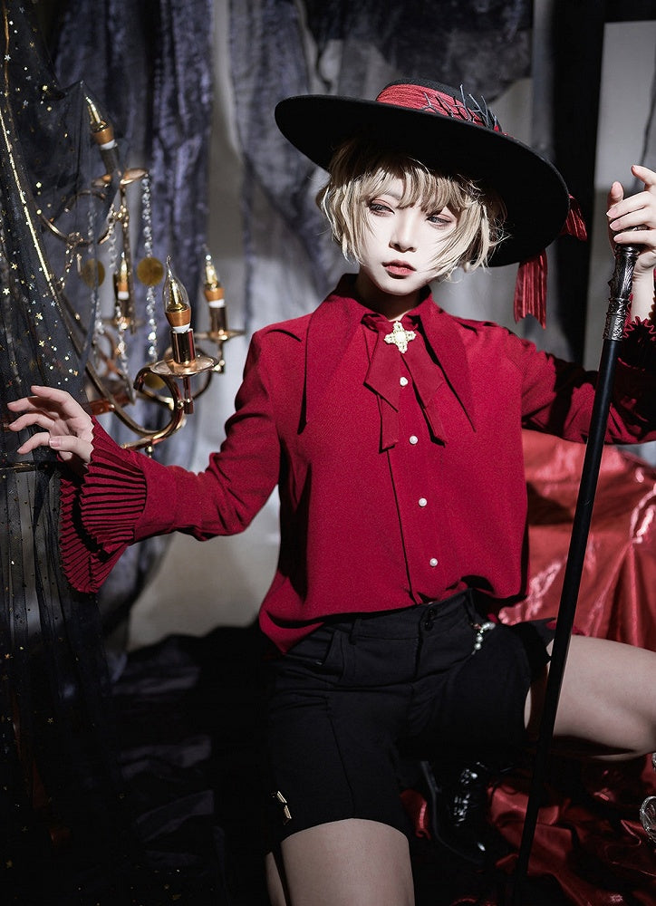Pointed Collar Prince Ouji Red Shirt - Princess Chronicles