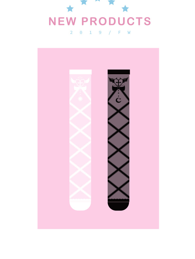 Devil/Angel  Wings Heart Pattern Lolita Stockings /Socks