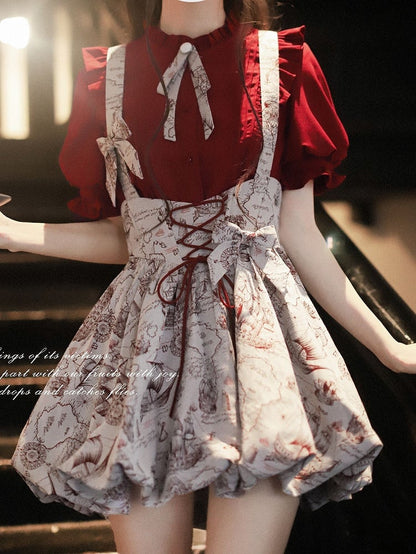 Bowknot Clips Jacquard Wine Red