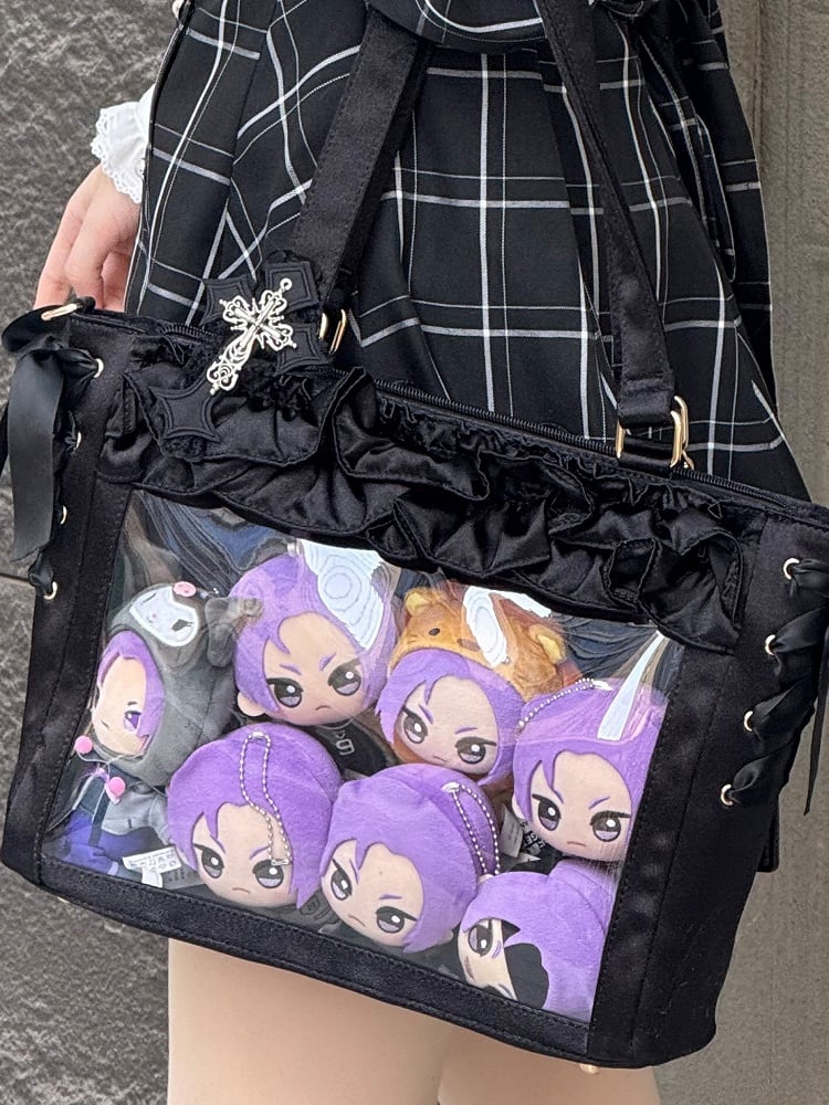 Schwarz Karte Bogen Halter Borte Riemen Tasche Selbst-krawatte Rüschen Satin Ita Mit