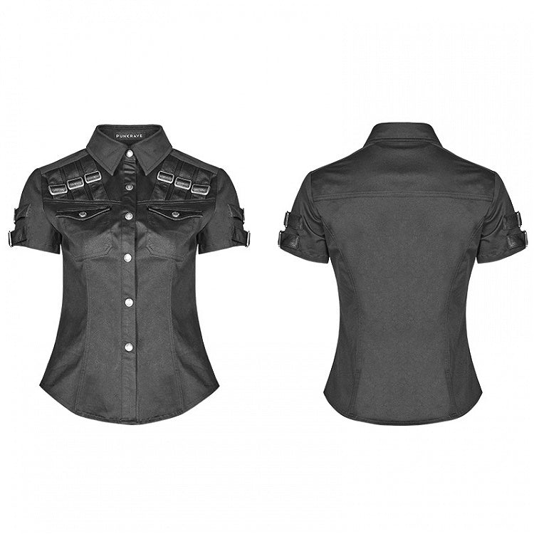Black Shirt Short Military Sleeve
