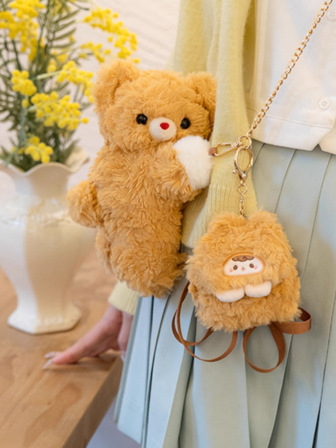 Bear Yellow Size Bag Keychain Dark Backpack Plush Small/Middle/Large Crossbody +