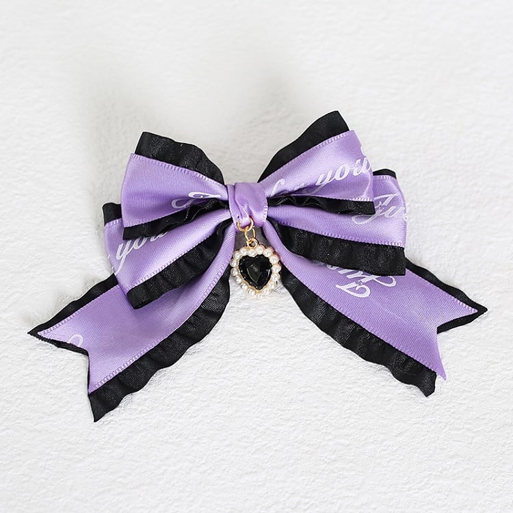 Letter Jirai Kei Bowknot Hairclip Ribbon Colors 5