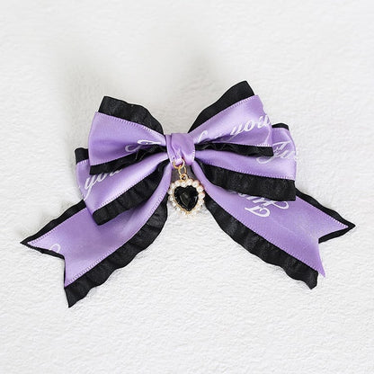 Letter Jirai Kei Bowknot Hairclip Ribbon Colors 5