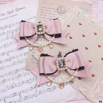 Options Jirai Shoe 8 Pearl Chain Large Bowknot in Clips Color Kei Size