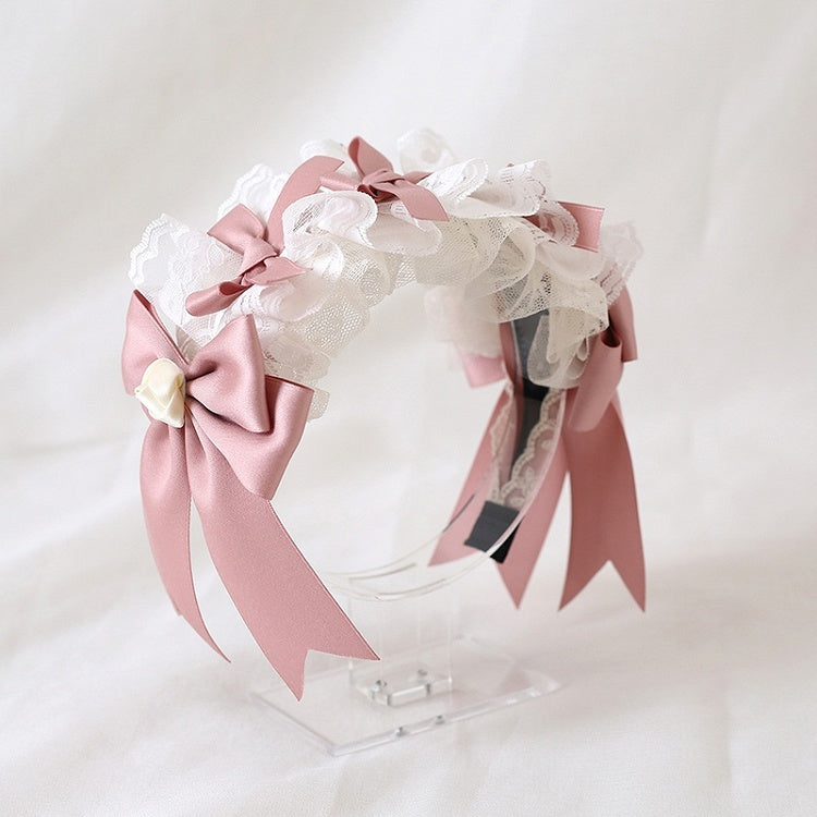 Pink Lolita KC With White Bowknot Elegant Lace