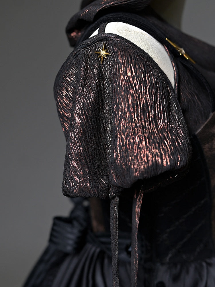 Waist Hood Shoulders with Cutout Drawstring Detachable Top