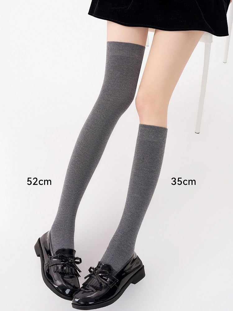 Stockings Grip Over-the-Knee 4-Color Non-Slip Thermal 52cm with